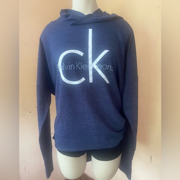 Calvin Klein Blue Long Sleeve Boxy Sweatshirt - Picture 8 of 11